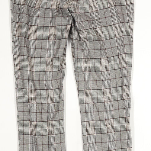 PreWorn Womens Grey Check  Jogger Trousers Size 10 L26 in - Elasticated waist