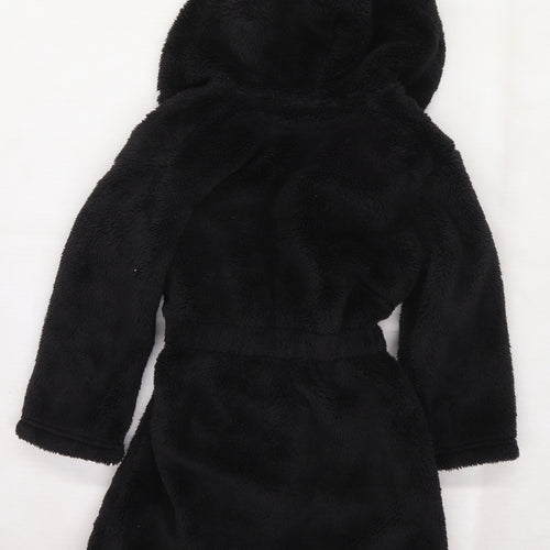 Marks and Spencer Girls Black Animal Print Fleece Top Gown Size 4-5 Years  - Penguin Bird