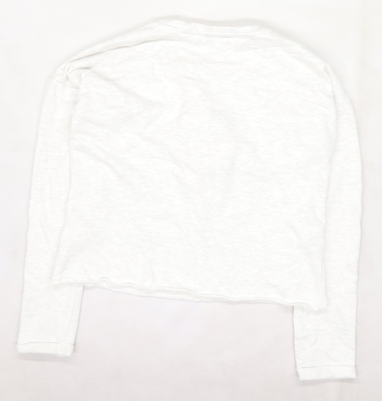 Primark Girls Grey  Jersey Pullover Sweatshirt Size 13-14 Years  - Ice cream Faux Fur Pompom