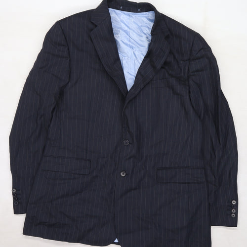 Charles Tyrwhitt Mens Blue Striped  Jacket Suit Jacket