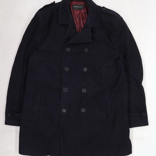 Jack Reid Mens Blue   Pea Coat Coat Size XL