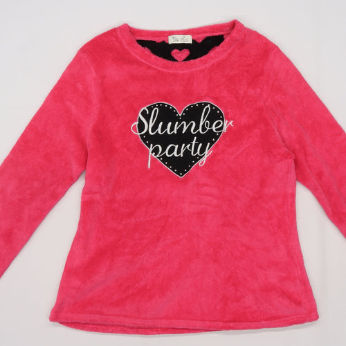 Primark Womens Pink  Fleece Top Pyjama Top Size M  - Slumber party