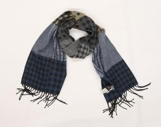 River Island Boys Blue Houndstooth Knit Rectangle Scarf Scarf One Size