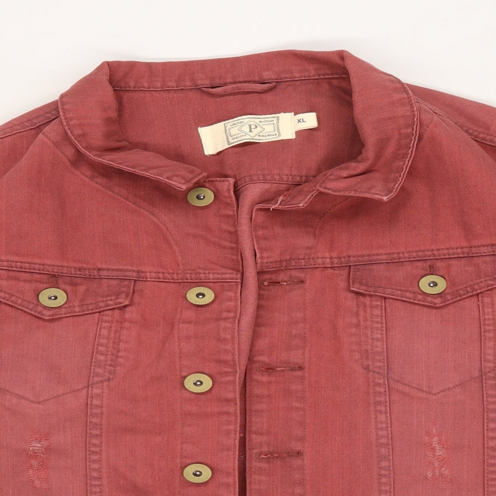 Primark red 2025 denim jacket