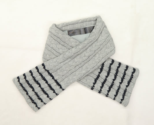 NEXT Boys Grey Striped Knit Scarf  One Size