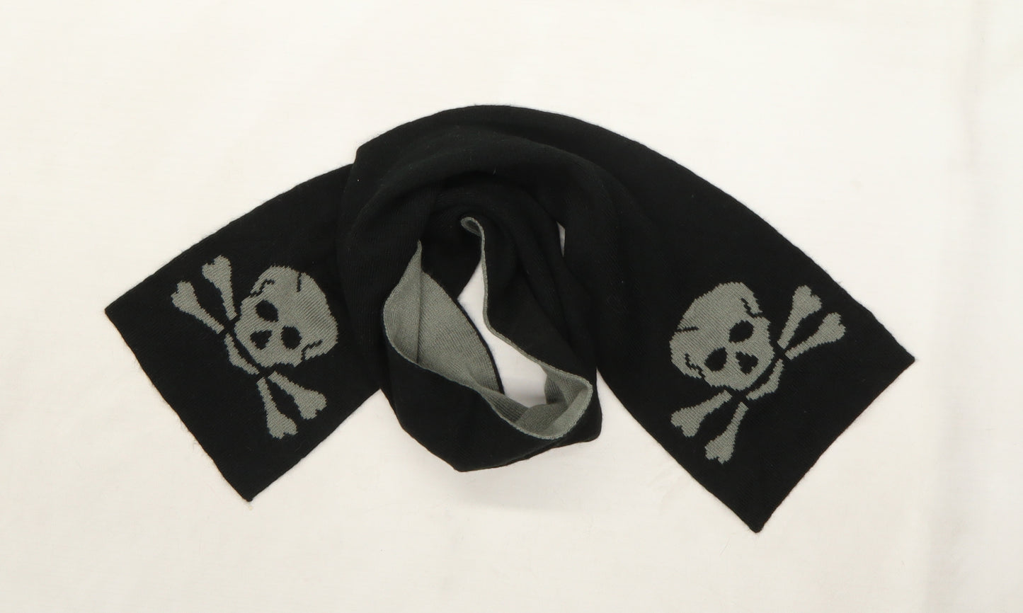 George Boys Black  Knit Scarf  One Size  - Skull