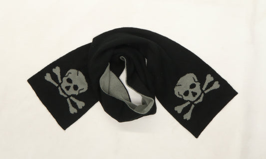 George Boys Black  Knit Scarf  One Size  - Skull