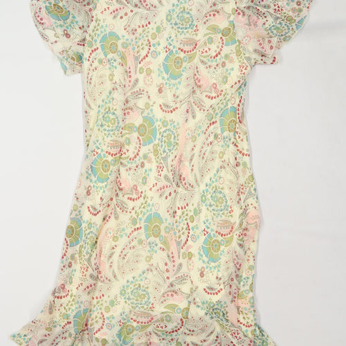 Classics Womens Ivory Floral Chiffon Fit & Flare  Size 16