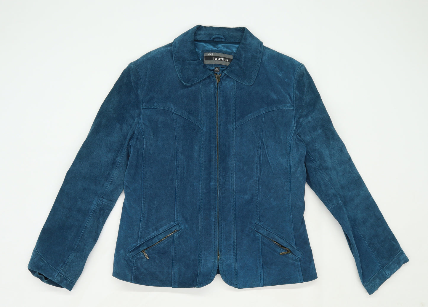Ws Leather Womens Blue   Jacket  Size 10
