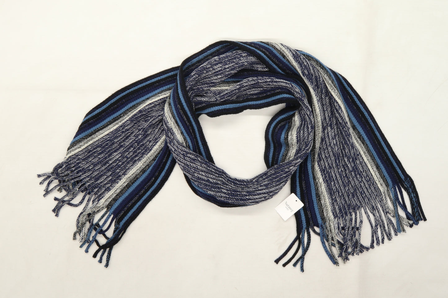 Nutmeg Boys Blue Striped Knit Scarf  One Size
