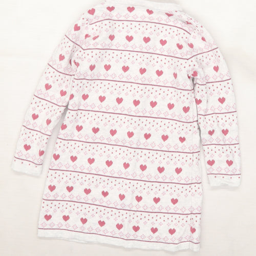 White Company Girls Grey Geometric Knit Jumper Dress  Size 2-3 Years  - Hearts