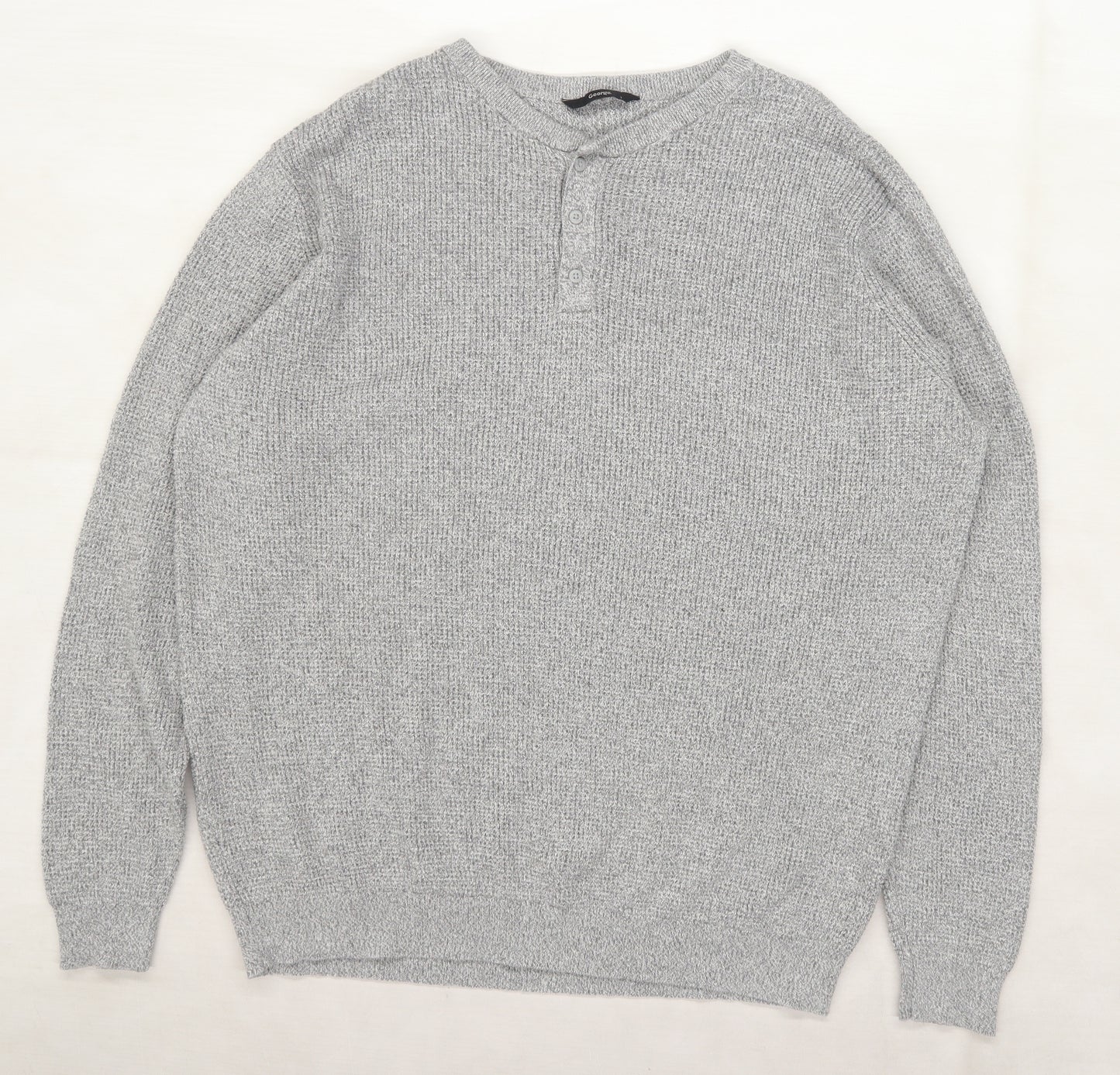 George Mens Grey  Knit Pullover Jumper Size XL