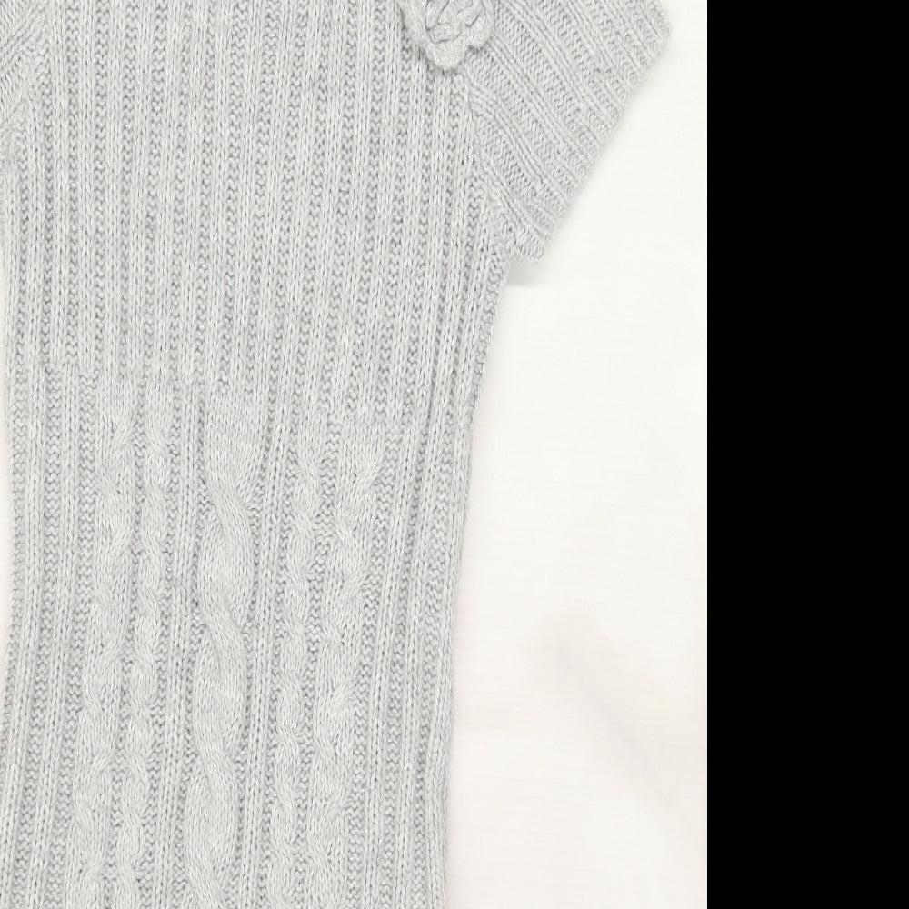 E-vie Girls Grey  Knit Jumper Dress  Size 14-15 Years  - Cable knit