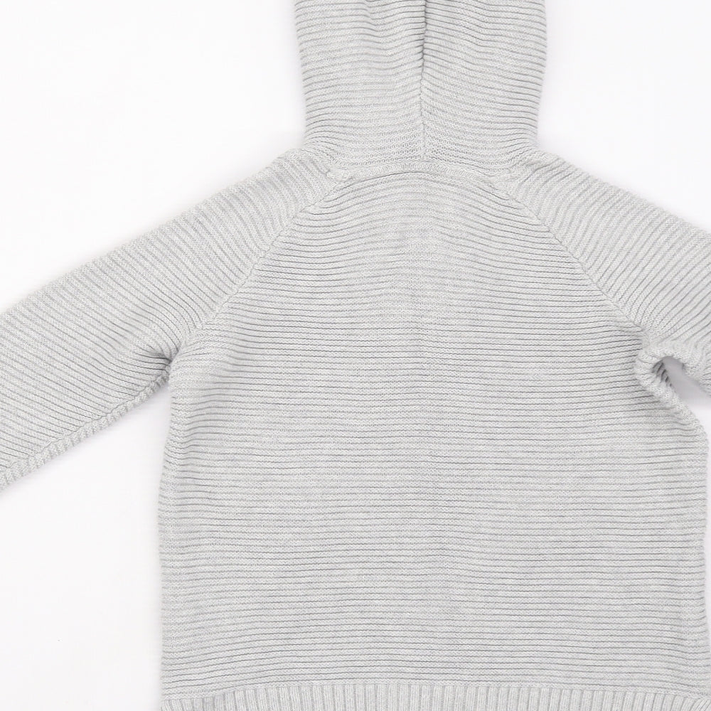 H&M Boys Grey  Knit Pullover Hoodie Size 8-9 Years