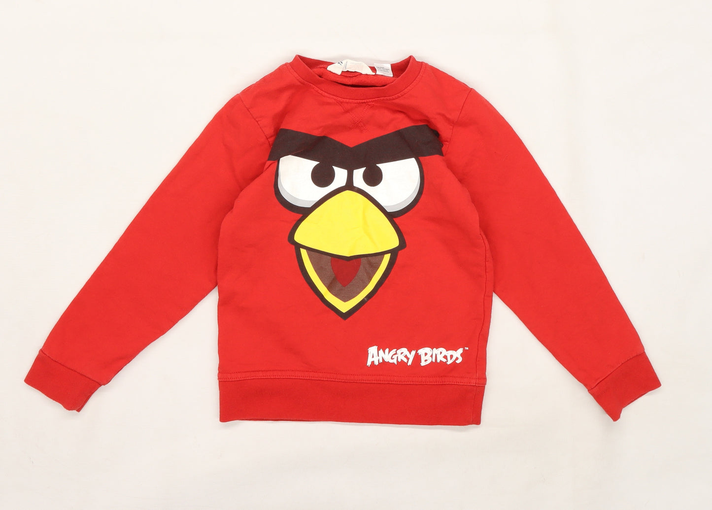 H&M Boys Red  Jersey Pullover Sweatshirt Size 5 Years  - Angry Birds