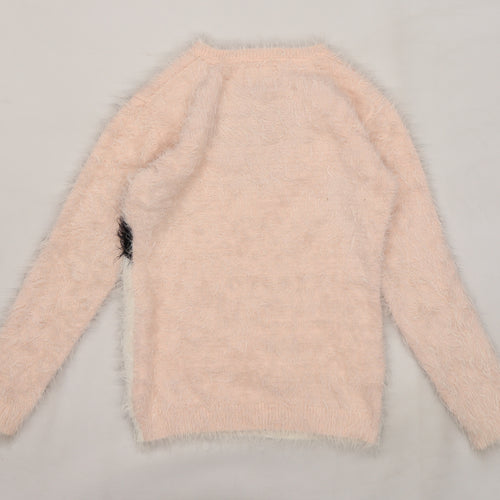 Young Dimension Girls Pink  Knit Pullover Jumper Size 11-12 Years  - Penguin