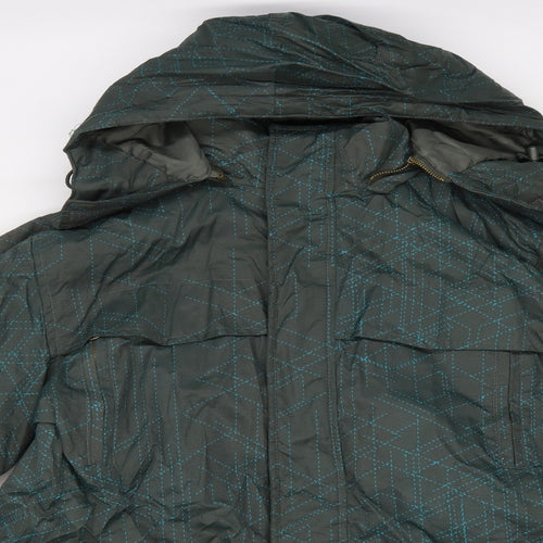 rehall Mens Grey Geometric  Rain Coat Coat Size S