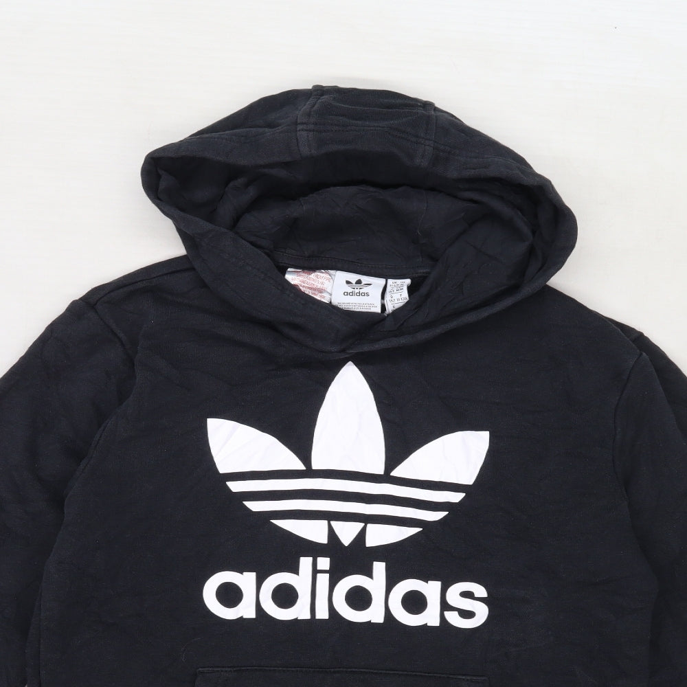 adidas Boys Black  Jersey Pullover Hoodie Size 11-12 Years