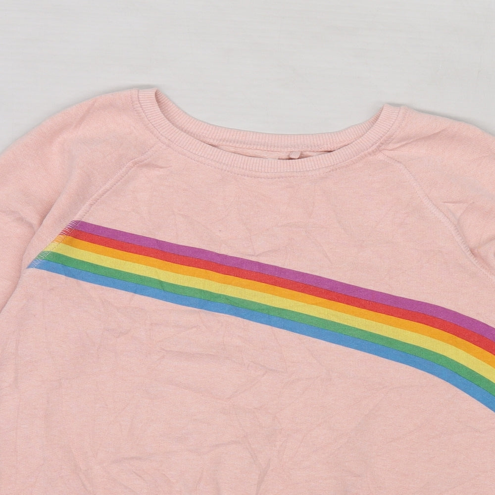 NEXT Girls Pink  Jersey Pullover Sweatshirt Size 9 Years  - Rainbow
