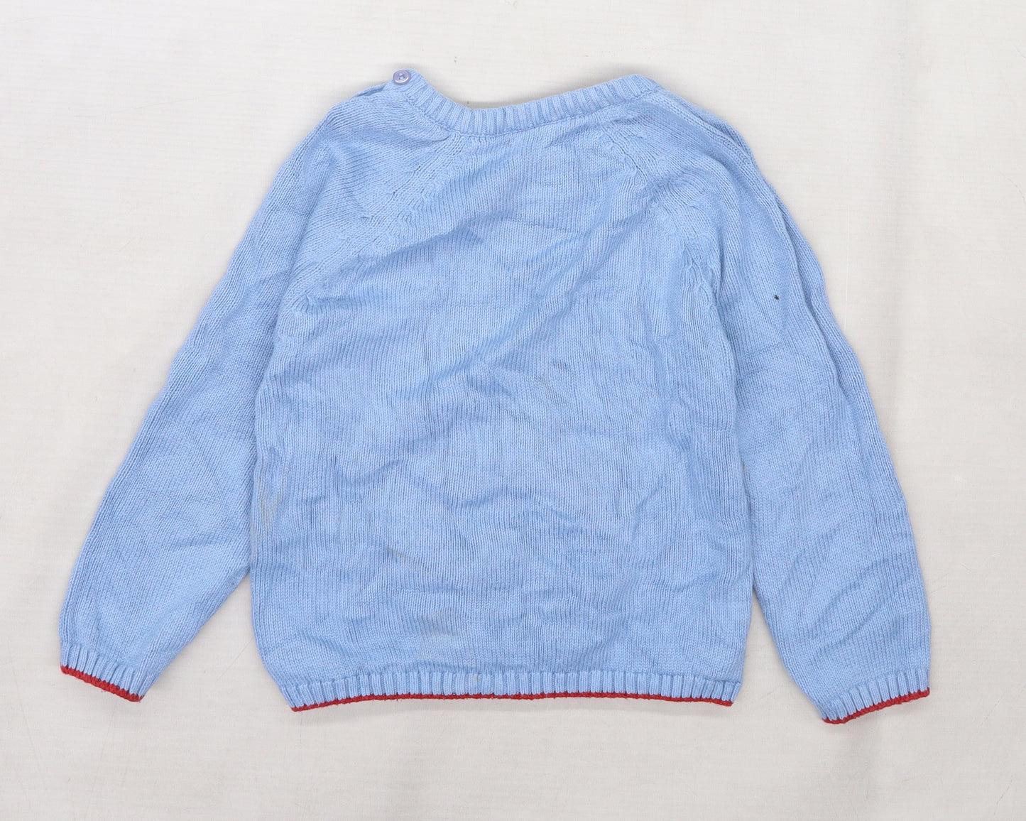 Mothercare Boys Blue  Knit Pullover Jumper Size 3-4 Years  - Bus