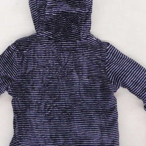 George Girls Blue Striped Velour Jacket Coat Size 0-3 Months  - Stars