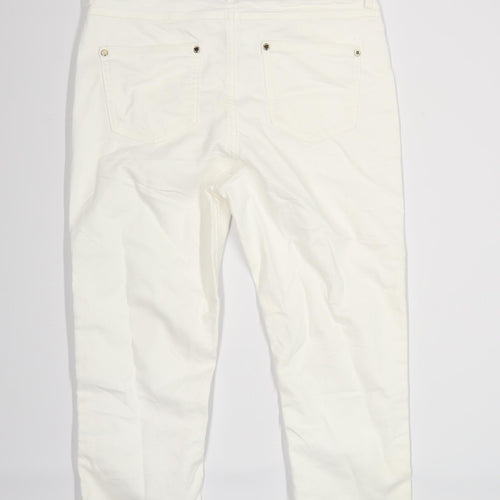 Marks and Spencer Womens White  Denim Cropped Jeans Size 12 L22 in