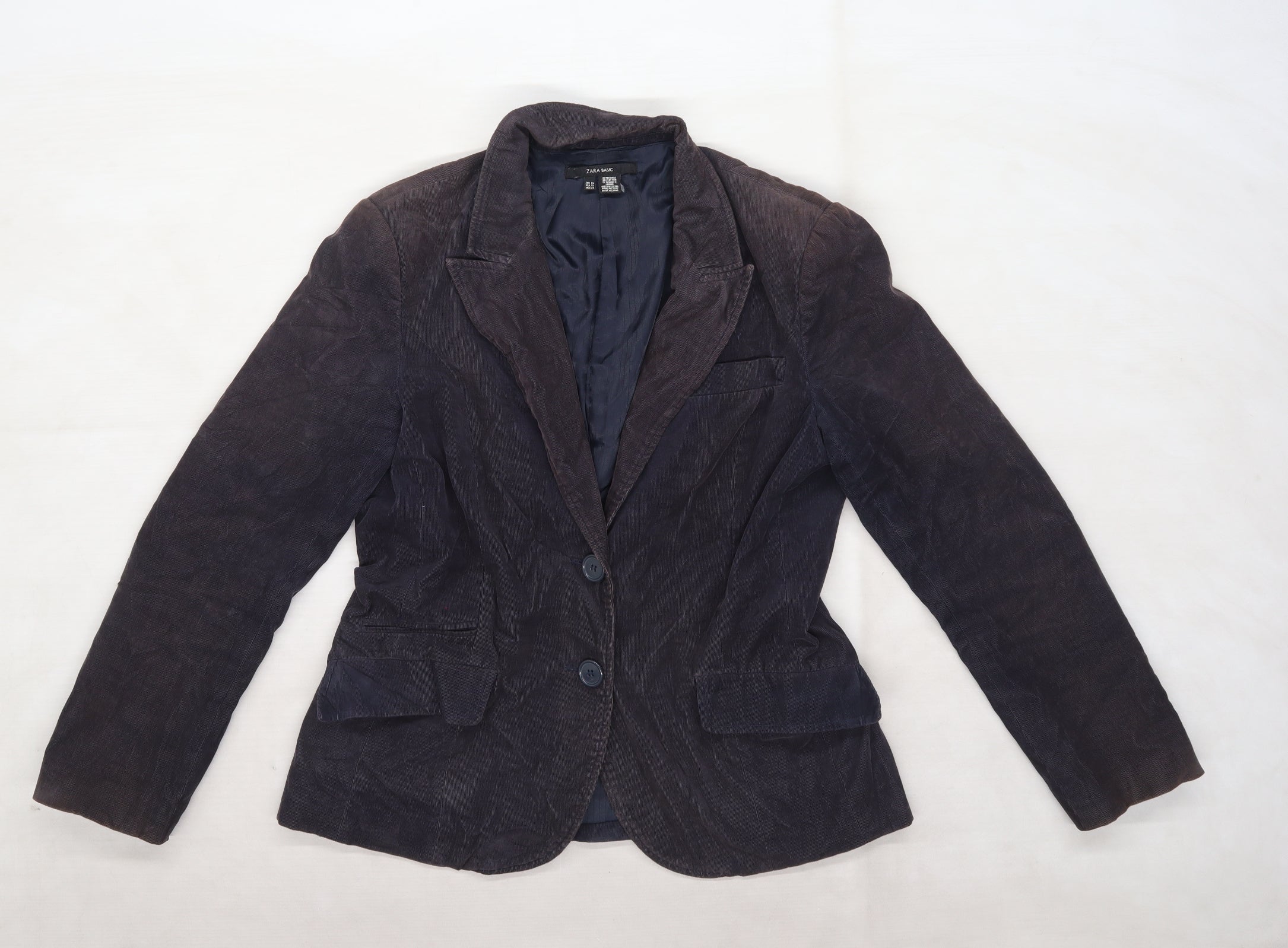 Zara Womens Black Corduroy Jacket Size XL Preworn Ltd