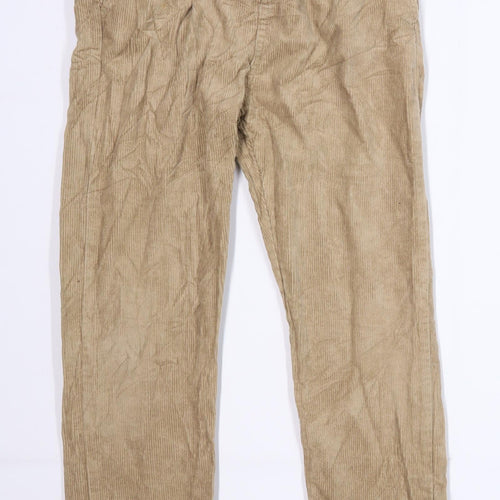 Zara Boys Brown Batik Corduroy Skinny Jeans Size 7-8 Years