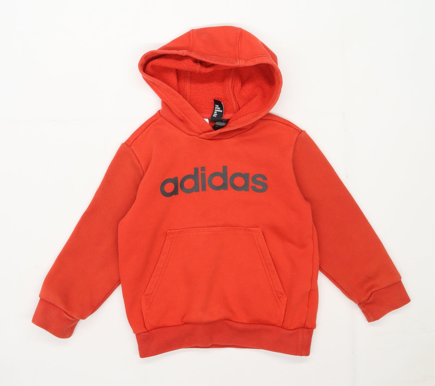 adidas Boys Red  Jersey Pullover Hoodie Size 5-6 Years