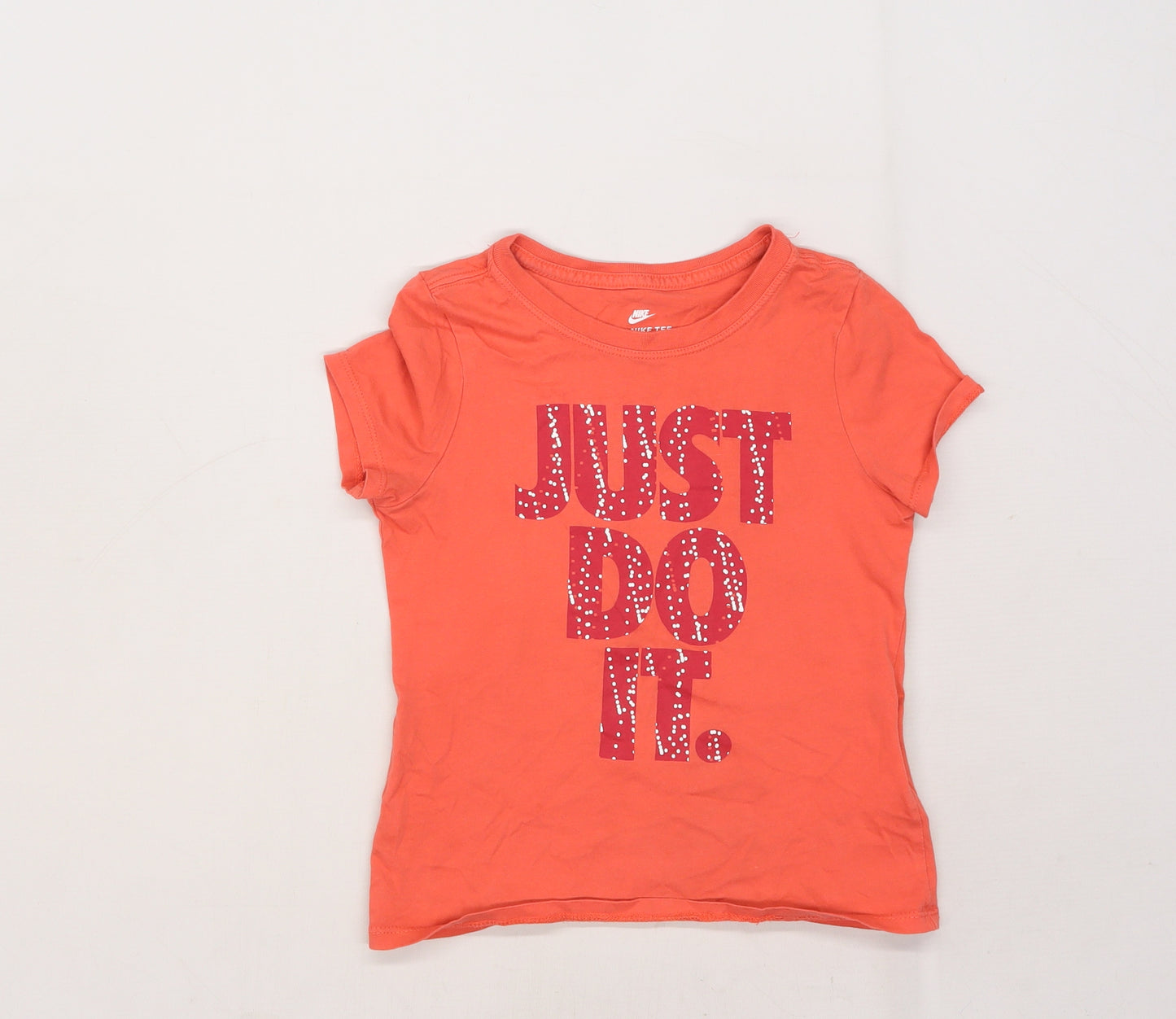Nike Girls Pink   Basic T-Shirt Size 6-7 Years  - slogan