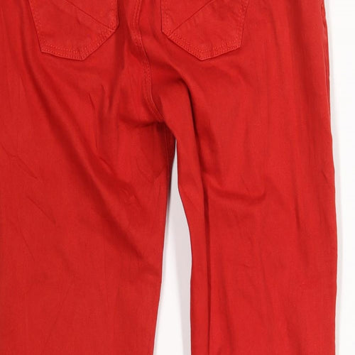 River Island Womens Red  Denim Straight Jeans Size 14 L26 in