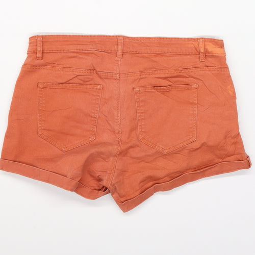 H&M Womens Red  Denim Hot Pants Shorts Size 12
