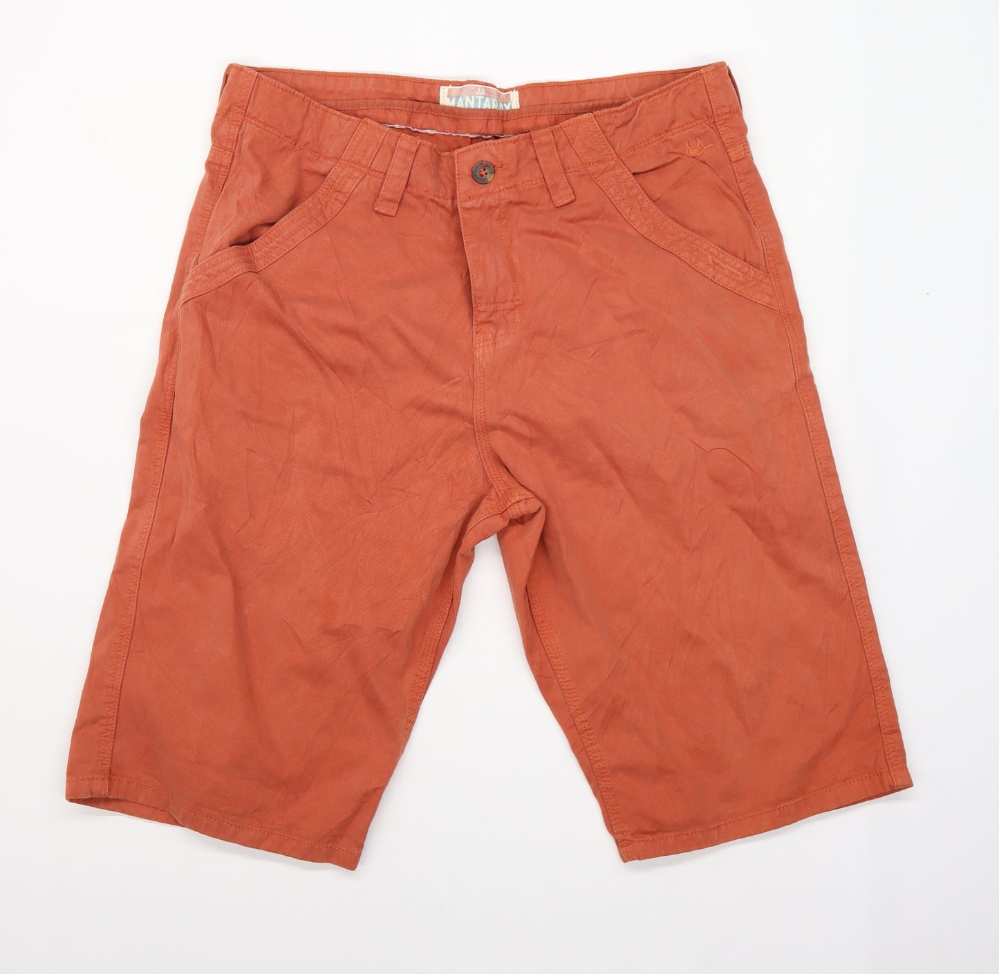 Mantaray Mens Orange  Denim Chino Shorts