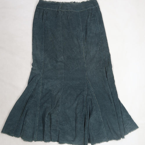 Preworn Womens Green   A-Line Skirt Size 12  - Distressed hem
