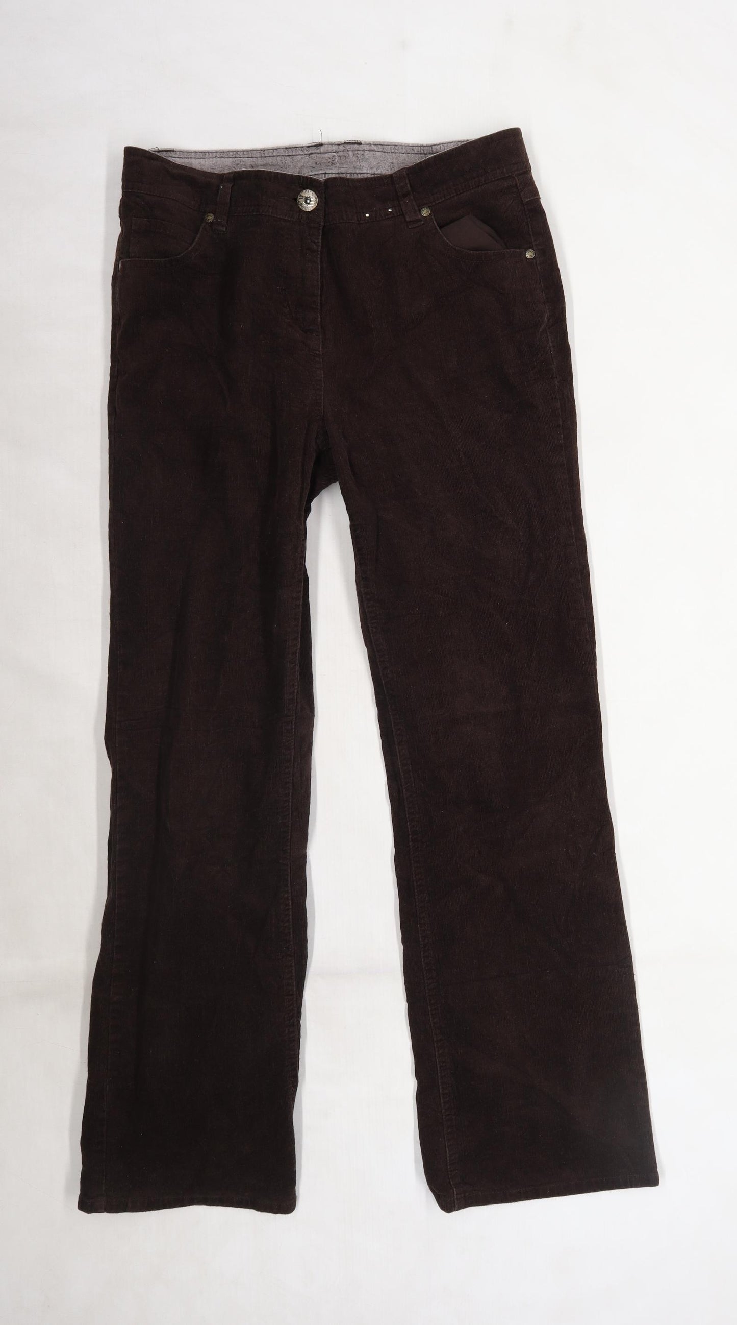 TU Womens Brown  Corduroy Bootcut Jeans Size 12 L28 in