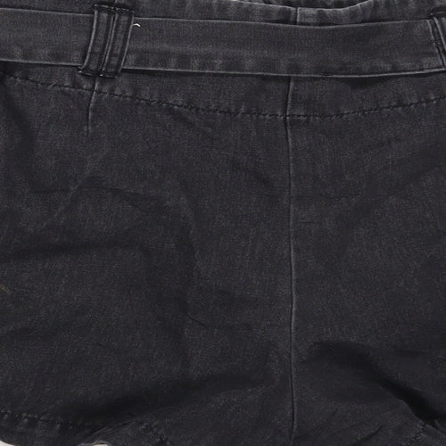 George Womens Black  Denim Bermuda Shorts Size 14 - Belt attached