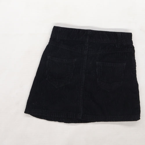 M&Co Girls Black  Corduroy Mini Skirt Size 3-4 Years