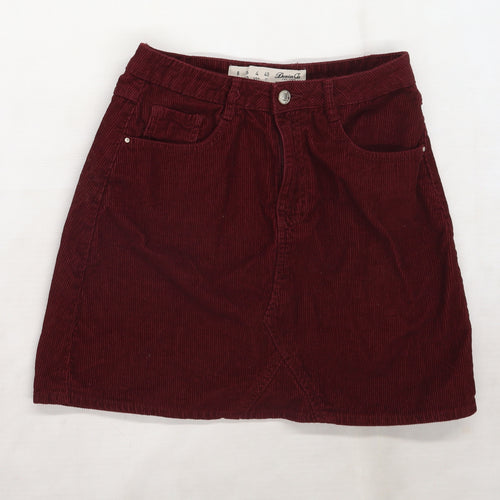 Denim Co Womens Red  Corduroy A-Line Skirt Size 8