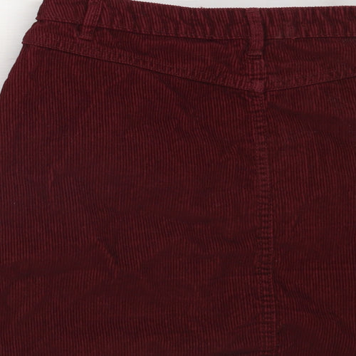 Denim Co Womens Red  Corduroy A-Line Skirt Size 8