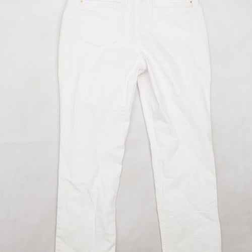 Marks and Spencer Womens White  Denim Straight Jeans Size 10 L26 in
