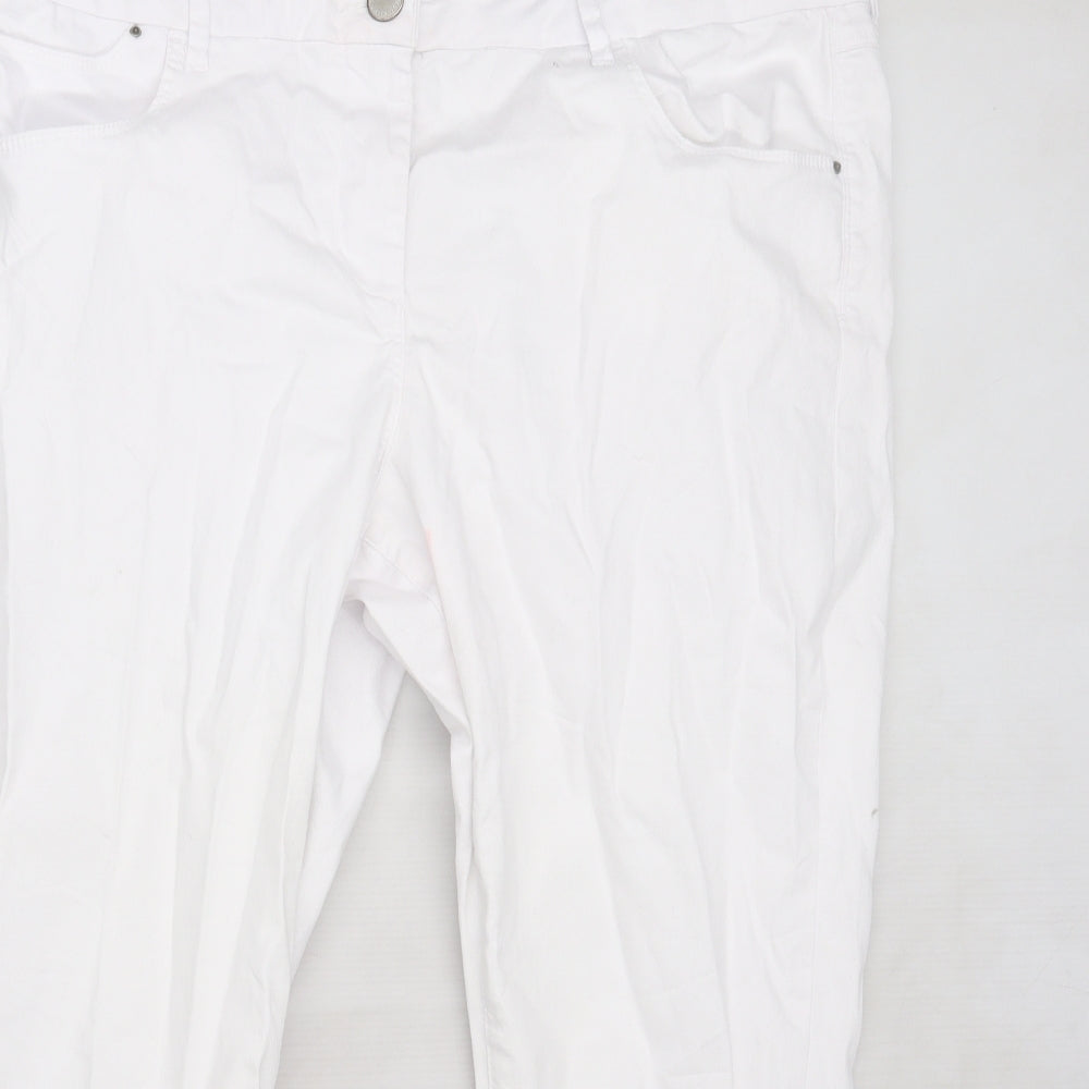 Marks and Spencer Womens White  Denim Cropped Jeans Size 20 L21 in