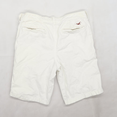 Hollister Mens White  Denim Bermuda Shorts Size 32