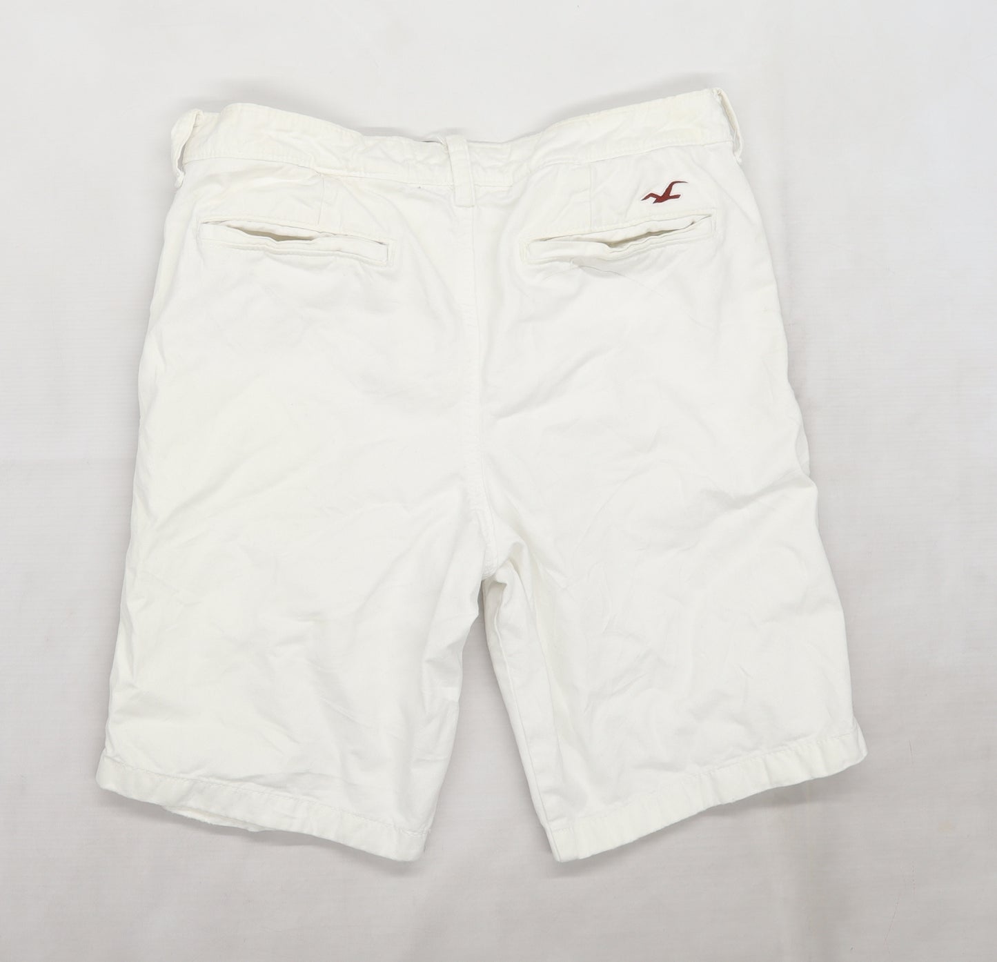 Hollister Mens White  Denim Bermuda Shorts Size 32