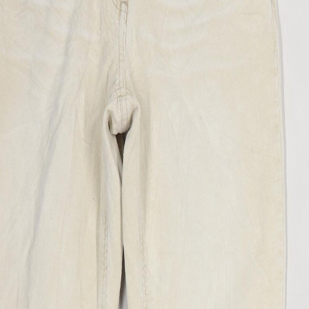 River Island Womens White  Corduroy Bootcut Jeans Size 12 L32 in