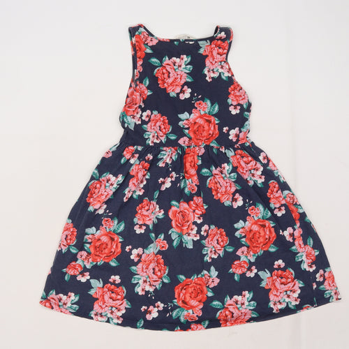 H&M Girls Blue Floral  A-Line  Size 9-10 Years