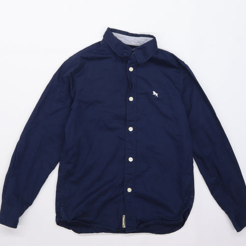 H&M Boys Blue   Basic Button-Up Size 9-10 Years