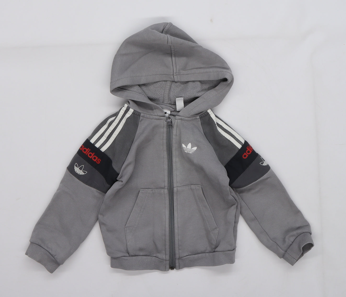 adidas Boys Grey  Jersey Jacket  Size 12-18 Months
