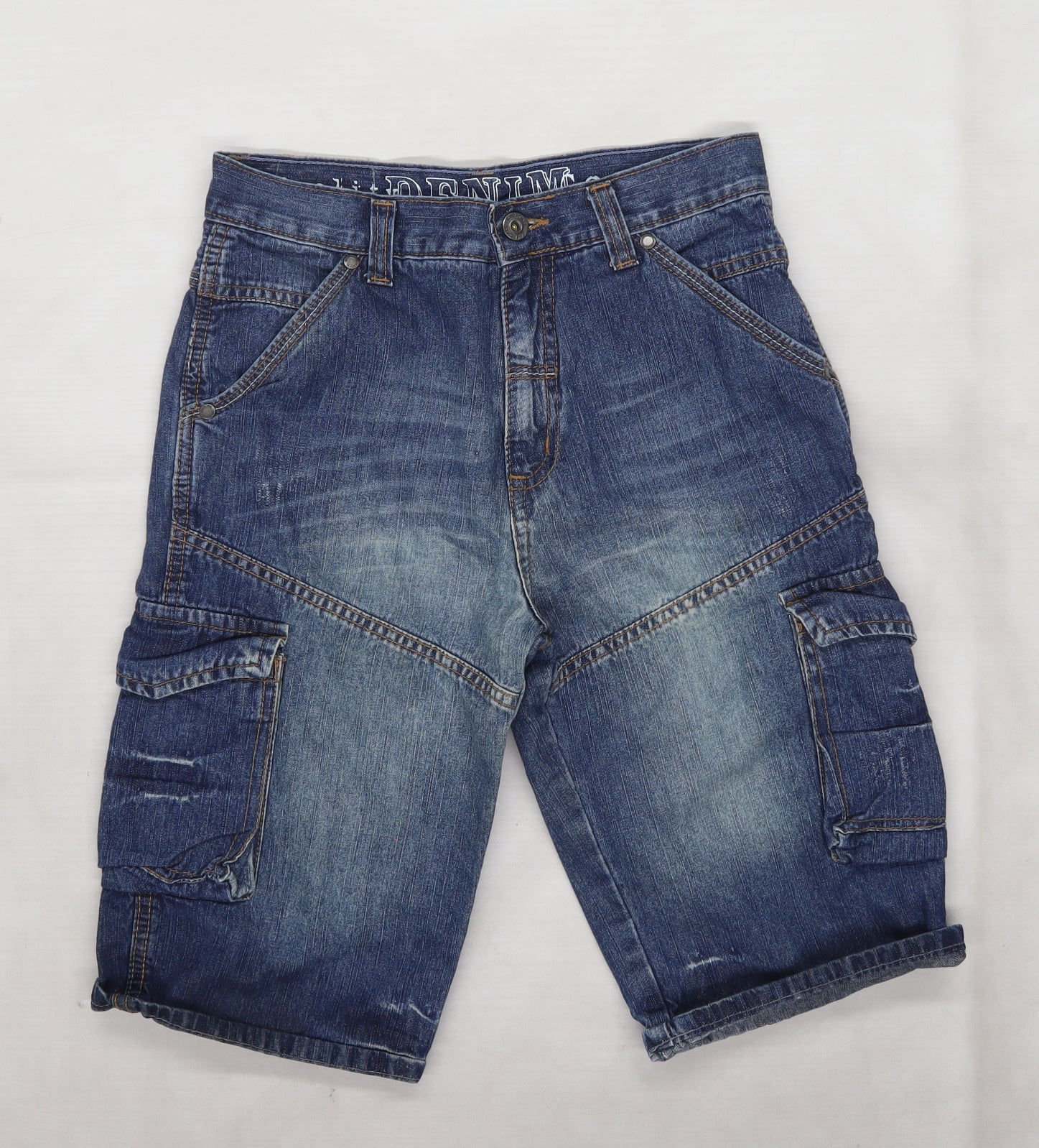 Tesco Boys Blue Denim Cargo Shorts Size 9-10 Years – Preworn Ltd