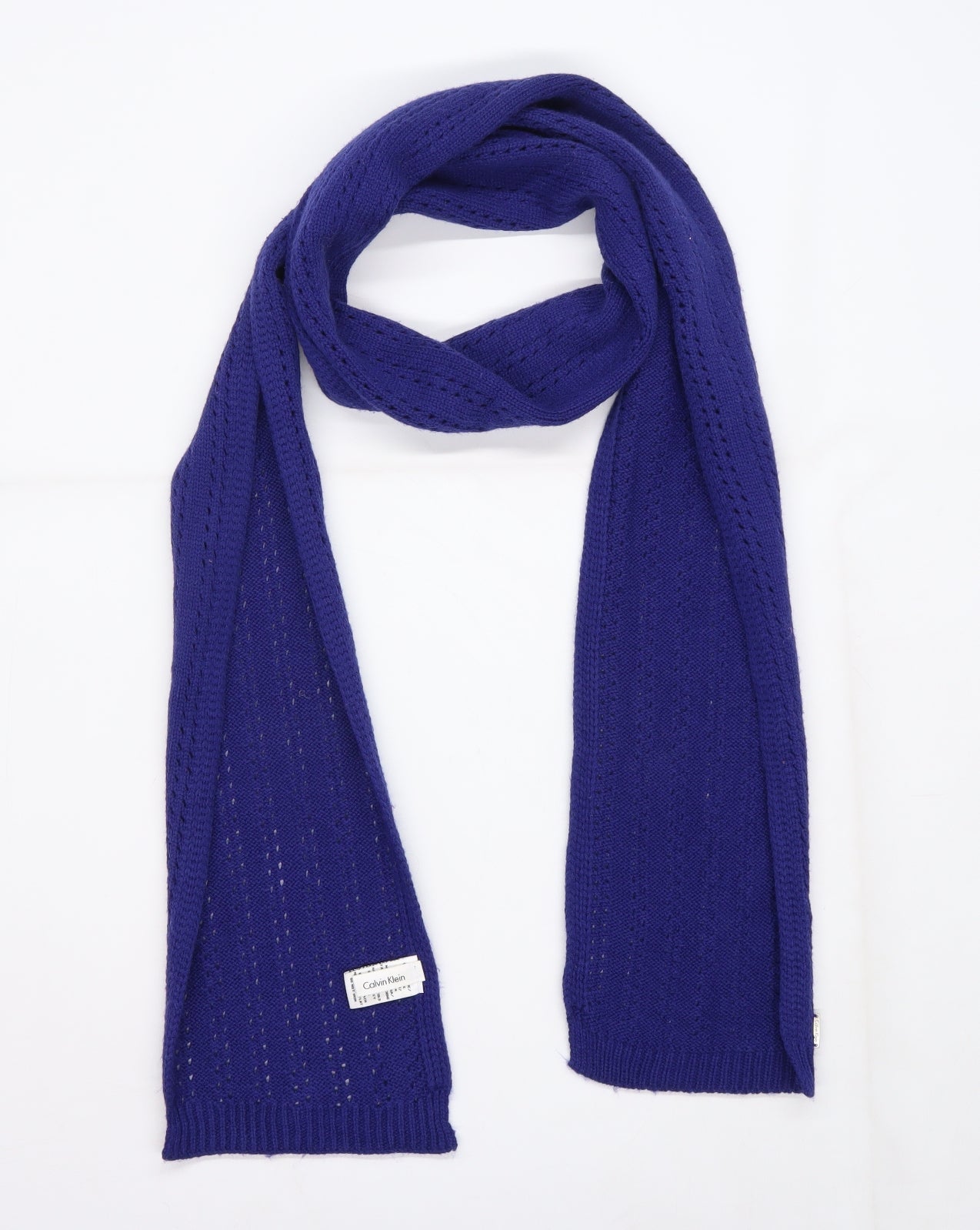 Calvin Klein Mens Blue  Knit Rectangle Scarf Scarf One Size