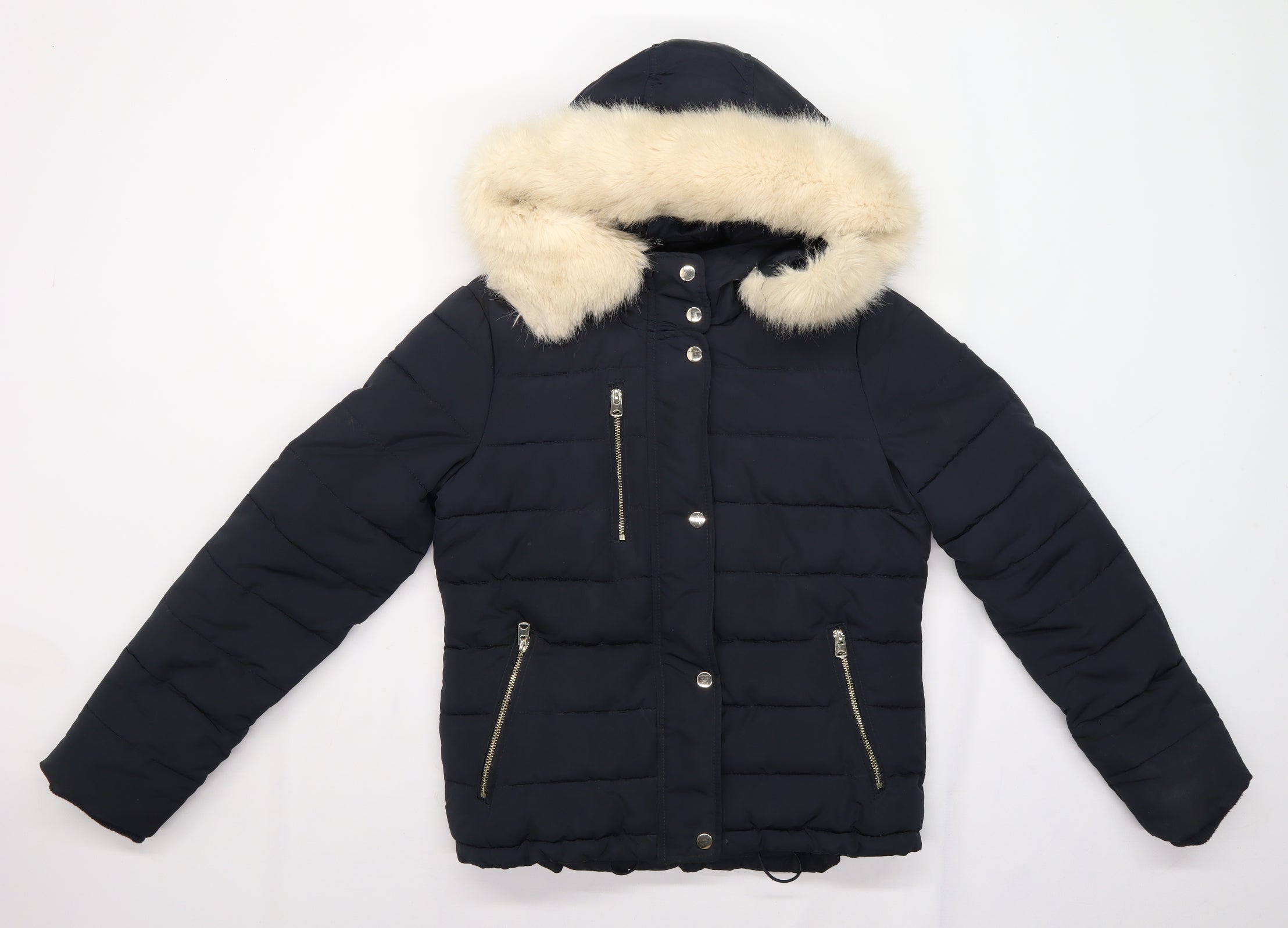 Topshop navy sale puffer jacket